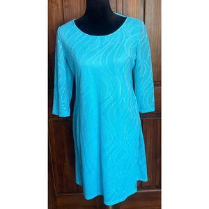 Dana Buchman Light Ocean Blue Spring/Summer Dress, Size Large